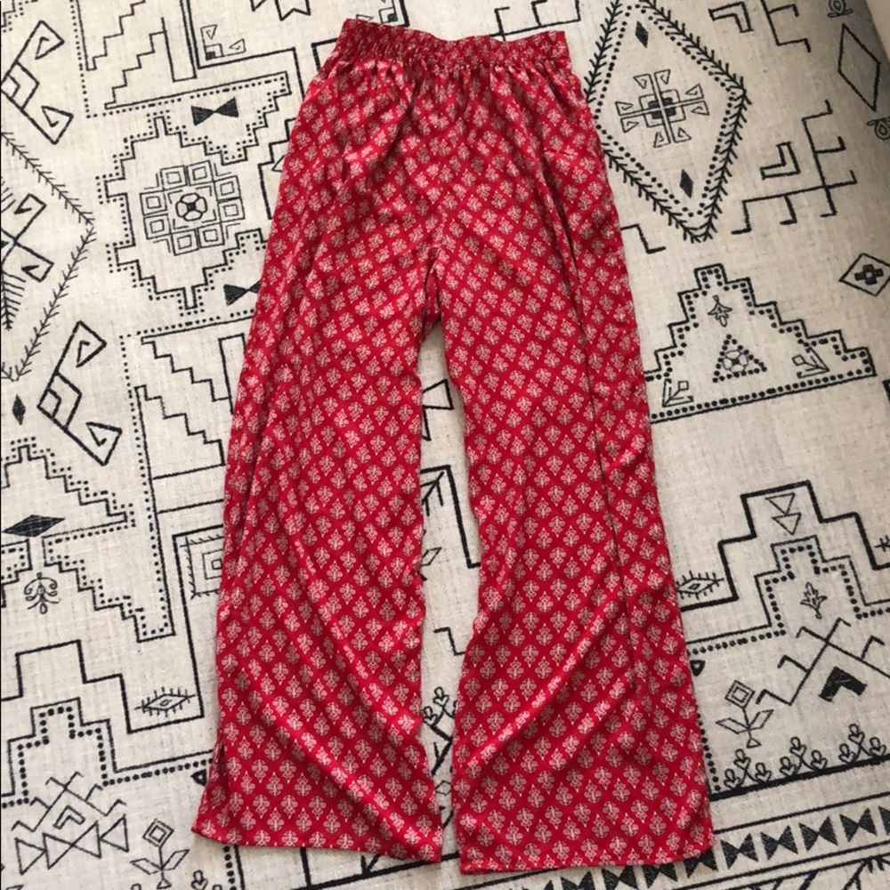 High waisted red gypsy parachute pants size small
